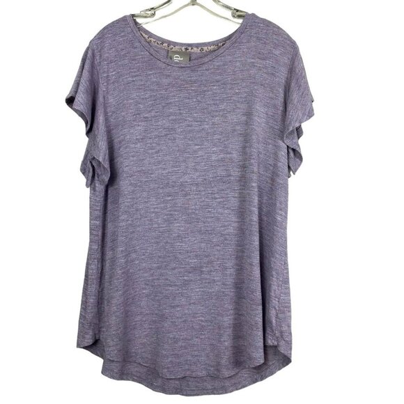 Dolan Left Coast Collection Grey Scoop Flutter Short Sleeve Top Size Medium‎ - Picture 2 of 10
